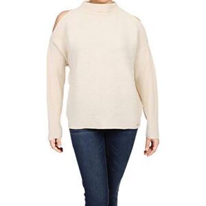 Ivanka Trump Cold Shoulder Mock Neck Ribbed Sweater NWT S